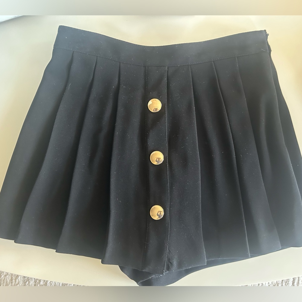 Zara Black Skort with Gold Buttons